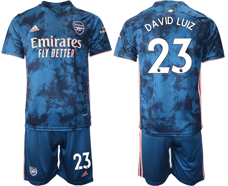 2020-21 Arsenal away 23# DAVID LUIZ blue soccer jerseys