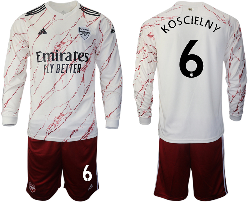 2020-21 Arsenal away 6# KOSCIELNY long sleeve soccer jerseys