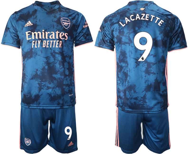 2020-21 Arsenal away 9# LACAZETTE blue soccer jerseys