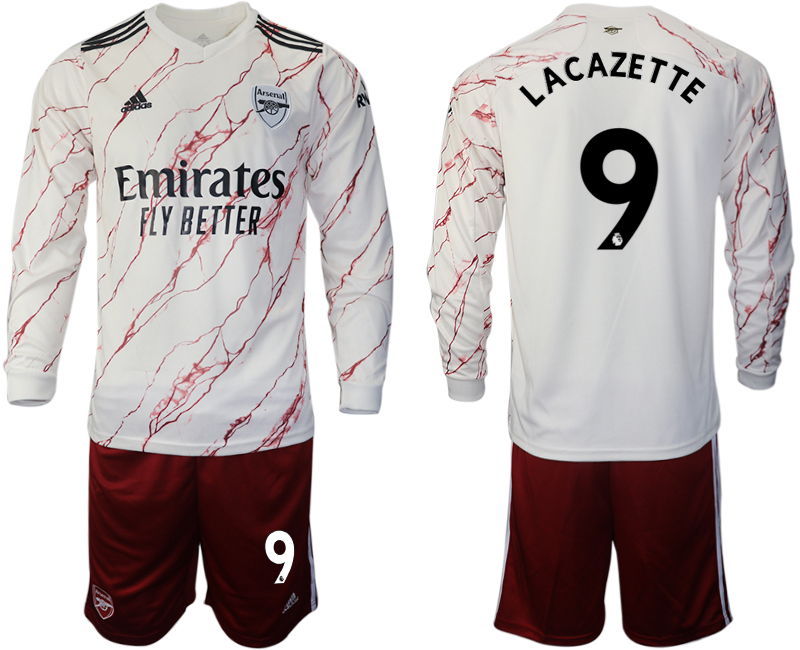 2020-21 Arsenal away 9# LACAZETTE long sleeve soccer jerseys