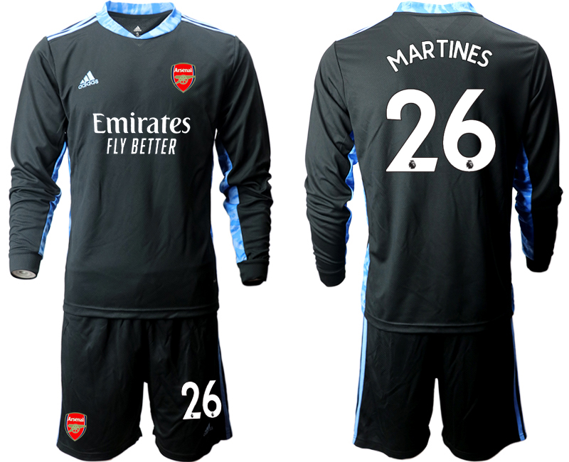 2020-21 Arsenal black goalkeeper 26# MARTINES long sleeve soccer jerseys