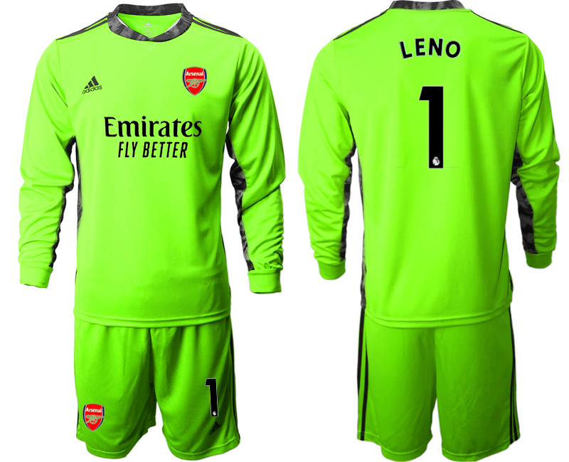 2020-21 Arsenal fluorescent green goalkeeper 1# LENO long sleeve soccer jerseys