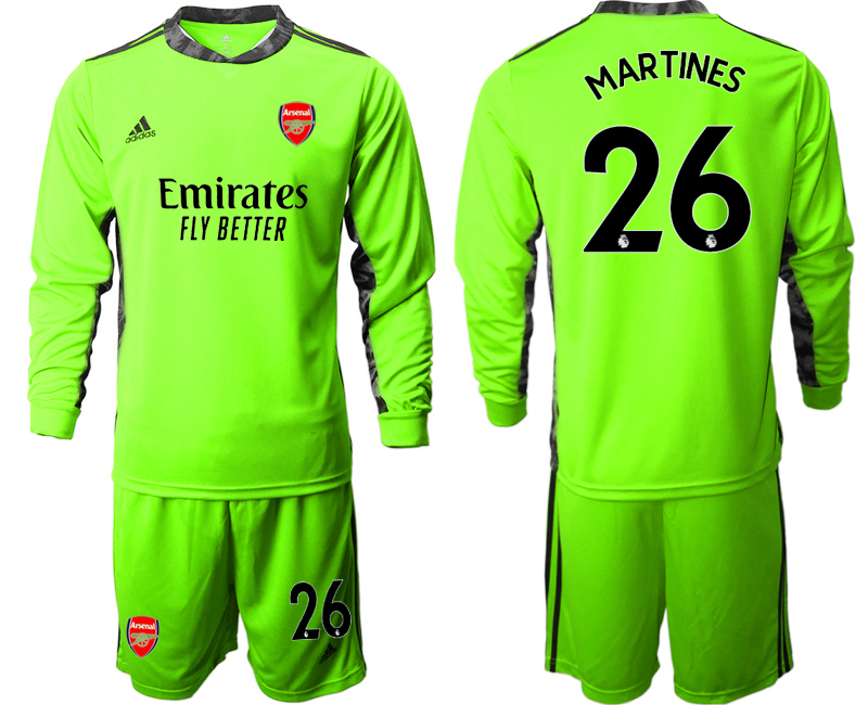 2020-21 Arsenal fluorescent green goalkeeper 26# MARTINES long sleeve soccer jerseys