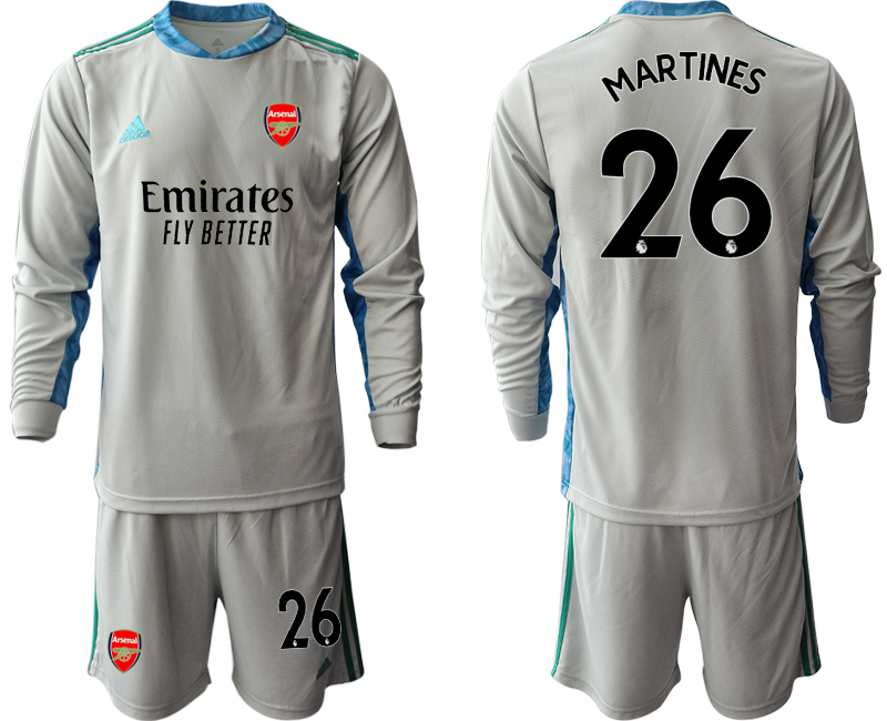 2020-21 Arsenal gray goalkeeper 26# MARTINES long sleeve soccer jerseys