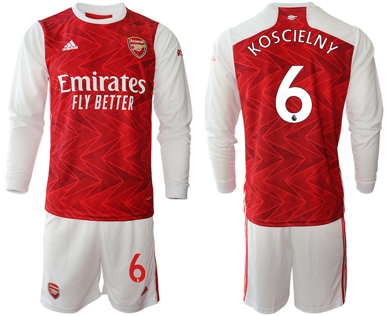 2020-21 Arsenal home 6# KOSCIELNY long sleeve soccer jerseys