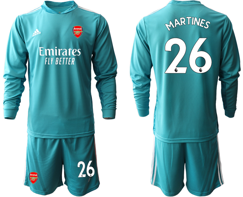 2020-21 Arsenal lake blue goalkeeper 26# MARTINES long sleeve soccer jerseys