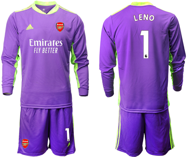 2020-21 Arsenal purple goalkeeper 1# LENO long sleeve soccer jerseys