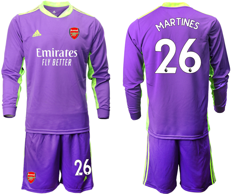 2020-21 Arsenal purple goalkeeper 26# MARTINES long sleeve soccer jerseys