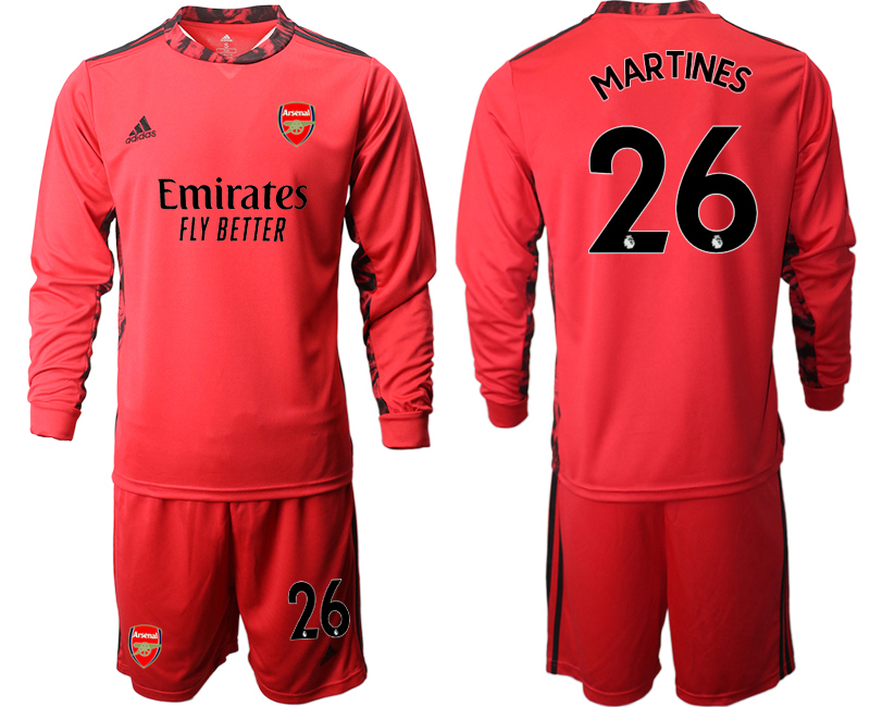 2020-21 Arsenal red goalkeeper 26# MARTINES long sleeve soccer jerseys