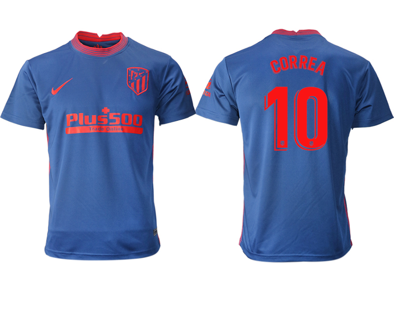 2020-21 Atlético Madrid away aaa version 10# CORREA soccer jerseys