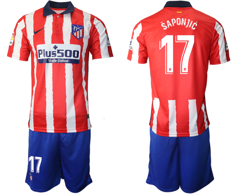 2020-21 Atlético Madrid home 17# SAPONJIC soccer jerseys