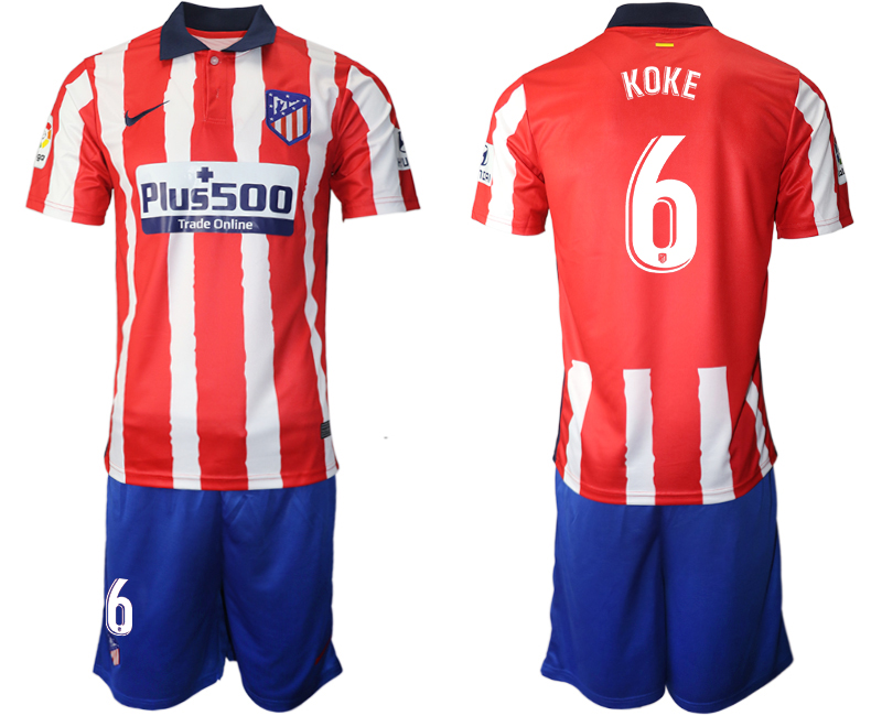 2020-21 Atlético Madrid home 6# KOKE soccer jerseys