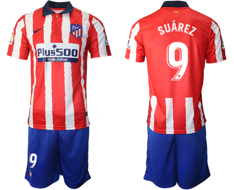 2020-21 Atlético Madrid home 9# SUAREZ soccer jerseys