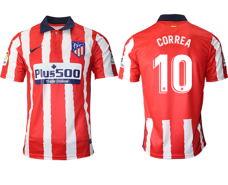 2020-21 Atlético Madrid home aaa version 10# CORREA soccer jerseys