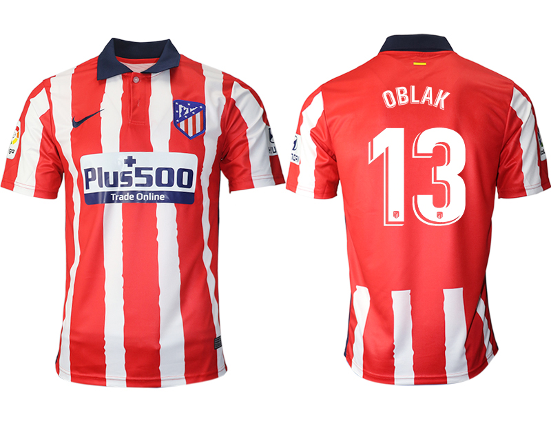 2020-21 Atlético Madrid home aaa version 13# OBLAK soccer jerseys