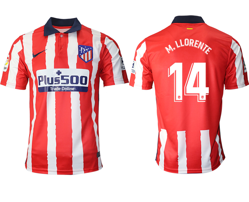 2020-21 Atlético Madrid home aaa version 14# M.LLORENTE soccer jerseys