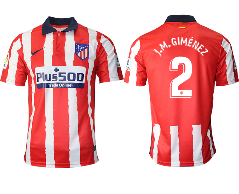 2020-21 Atlético Madrid home aaa version 2# J.M.GIMENEZ soccer jerseys