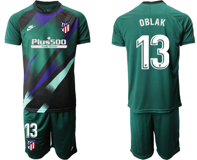 2020-21 Atletico Madrid Dark green goalkeeper 13# OBLAK soccer jerseys