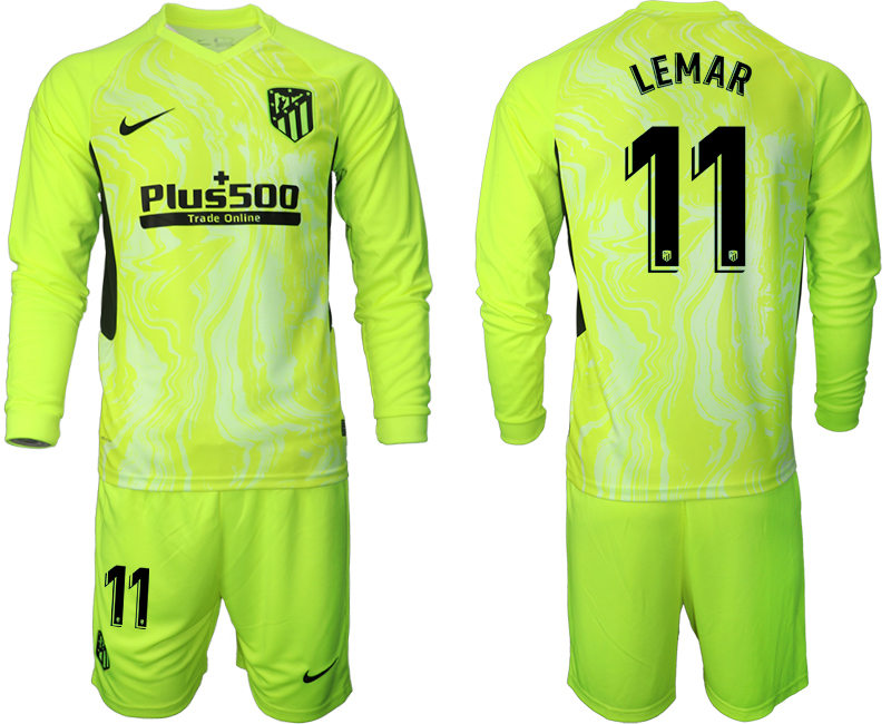 2020-21 Atletico Madrid away  11# LEMAR long sleeve soccer jerseys