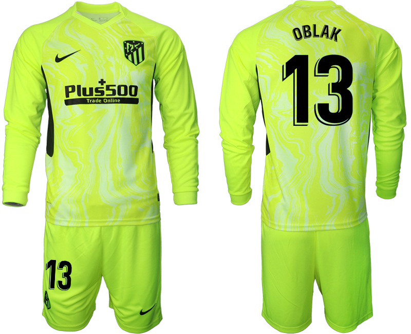 2020-21 Atletico Madrid away  13# OBLAK long sleeve soccer jerseys