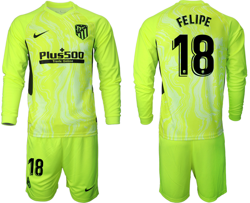 2020-21 Atletico Madrid away  18# FELIPE long sleeve soccer jerseys