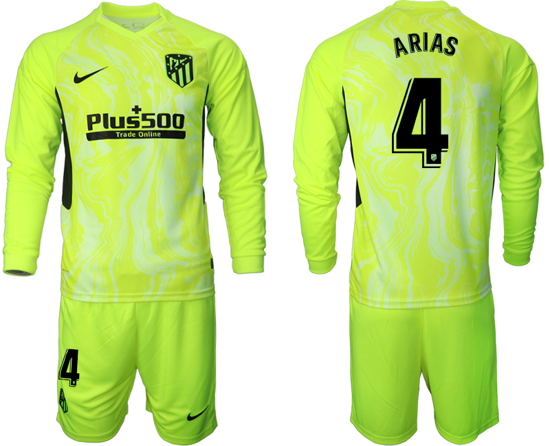 2020-21 Atletico Madrid away  4# ARIAS long sleeve soccer jerseys