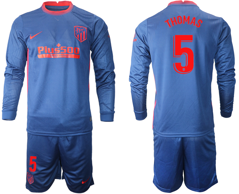 2020-21 Atletico Madrid away 5# THOMAS long sleeve soccer jerseys