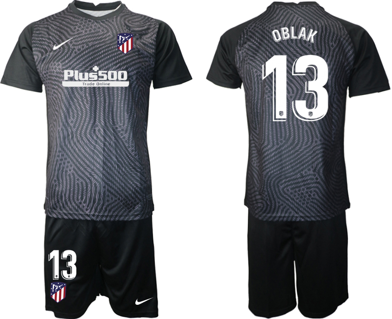 2020-21 Atletico Madrid black goalkeeper 13# OBLAK soccer jerseys