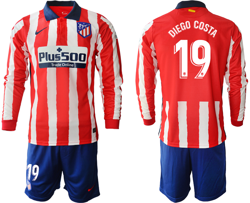 2020-21 Atletico Madrid home 19# DIEGO COSTA long sleeve soccer jerseys