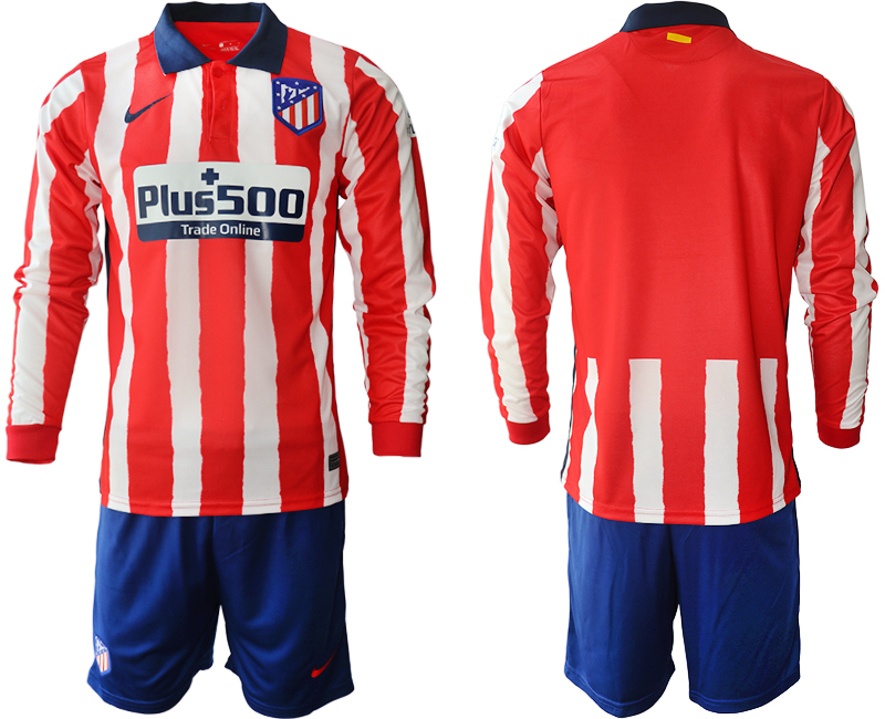 2020-21 Atletico Madrid home long sleeve soccer jerseys