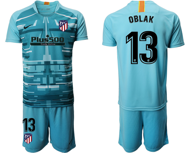 2020-21 Atletico Madrid lake blue goalkeeper 13# OBLAK soccer jerseys