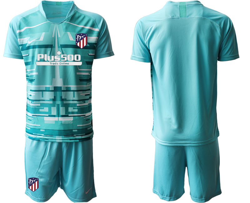 2020-21 Atletico Madrid lake blue goalkeeper soccer jerseys.