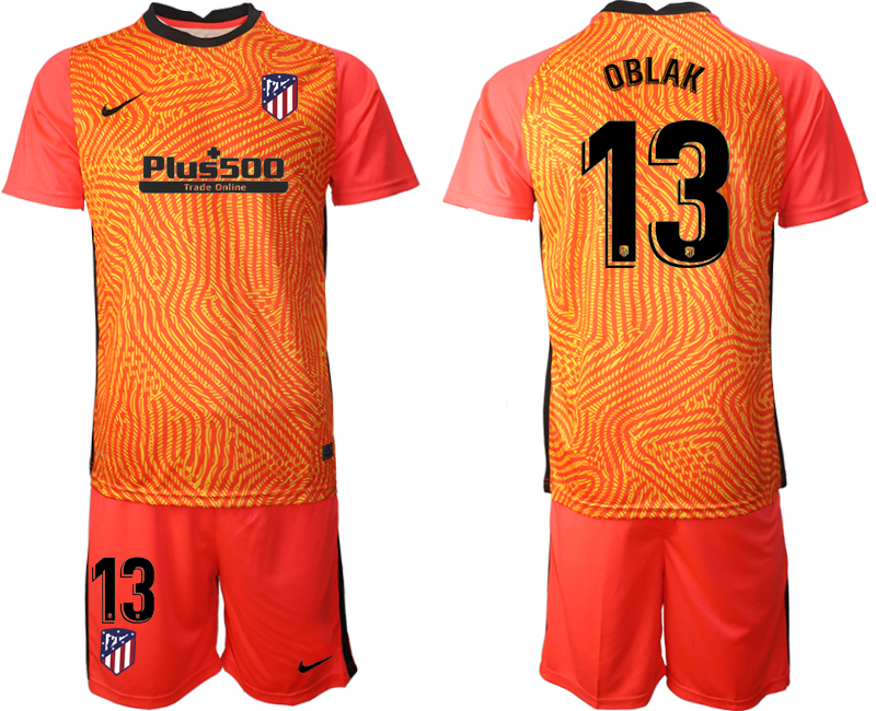 2020-21 Atletico Madrid red goalkeeper 13# OBLAK soccer jerseys