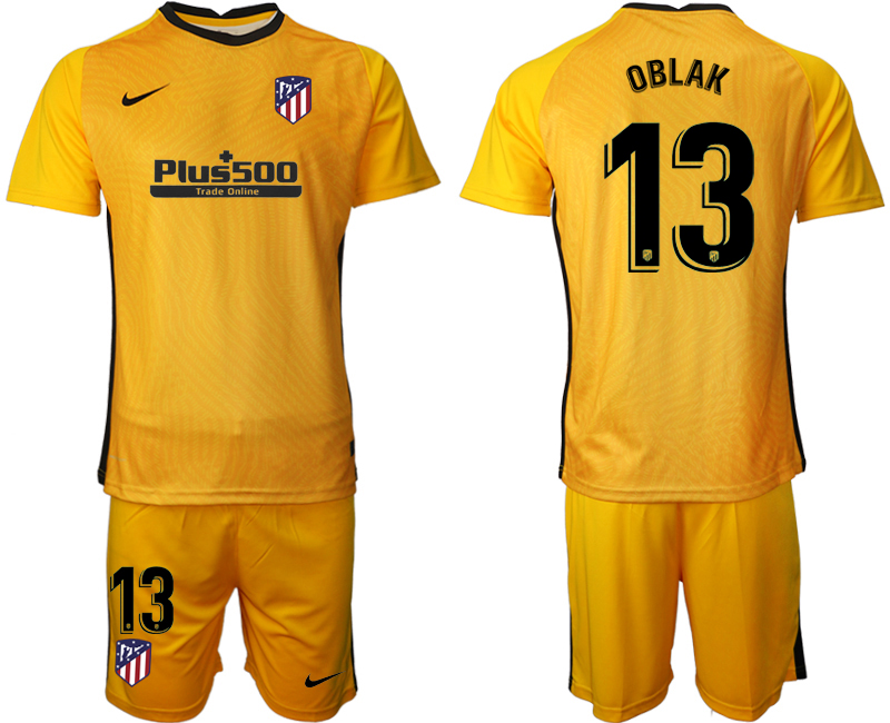 2020-21 Atletico Madrid yellow goalkeeper 13# OBLAK soccer jerseys