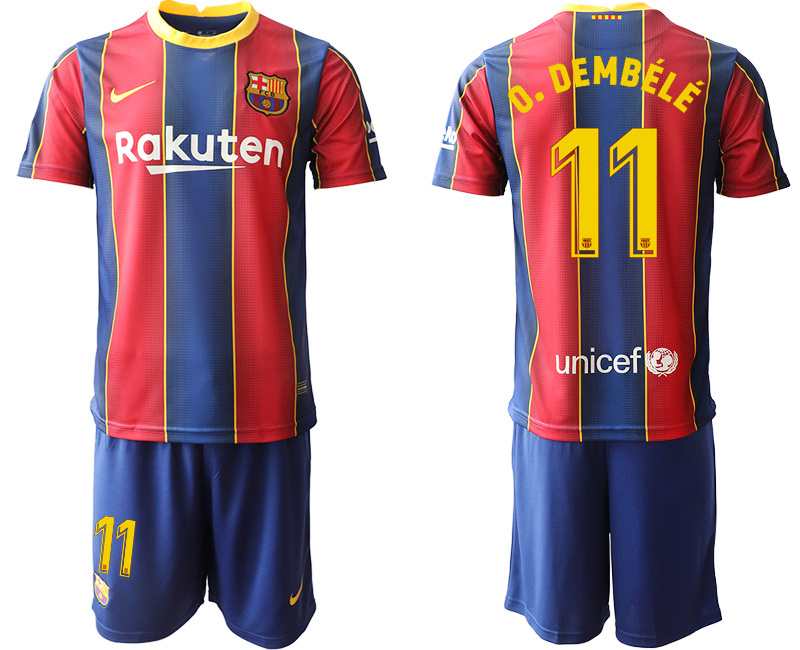 2020-21 Barcelona 11 O. DEMBELE Home Soccer Jersey