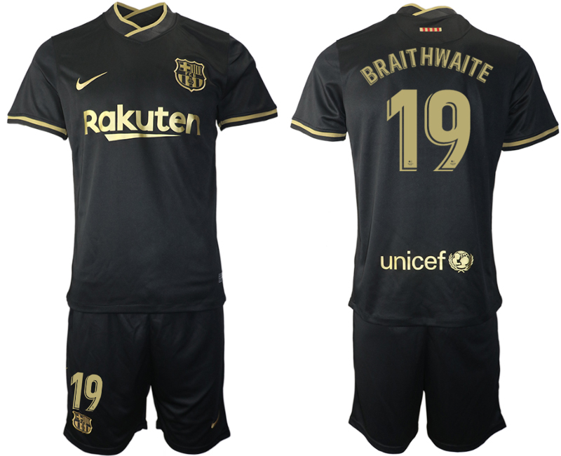 2020-21 Barcelona 19 BRAITHWAITE Away Soccer Jersey