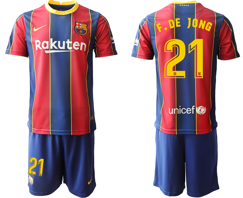 2020-21 Barcelona 21 F. DE JONG Home Soccer Jersey