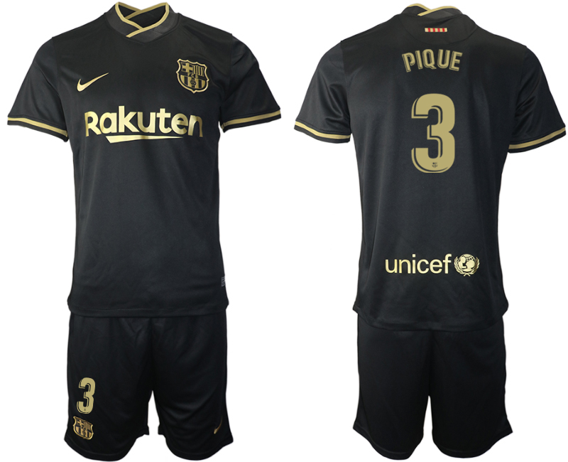 2020-21 Barcelona 3 PIQUE Away Soccer Jersey