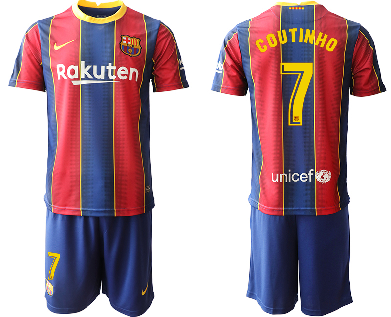 2020-21 Barcelona 7 COUTINHO Home Soccer Jersey