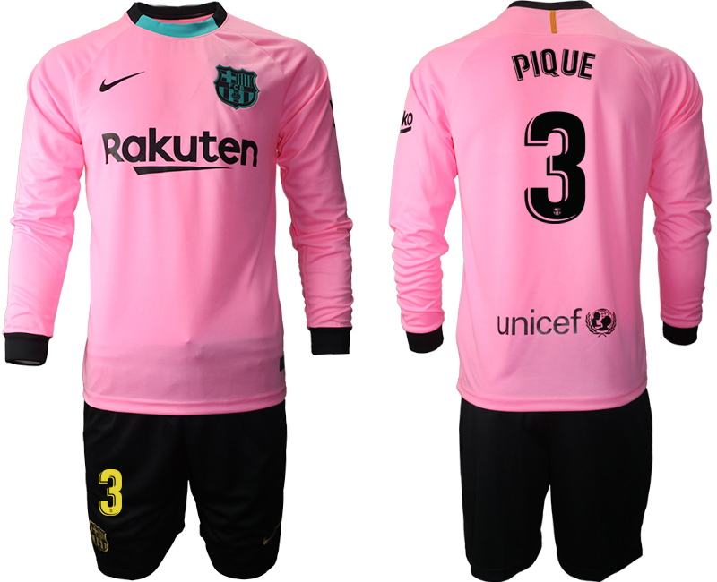 2020-21 Barcelona away  3# PIQUE long sleeve soccer jerseys