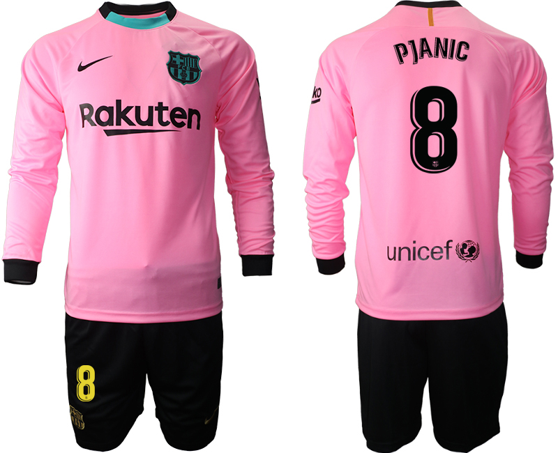 2020-21 Barcelona away  8# PJANIC long sleeve soccer jerseys