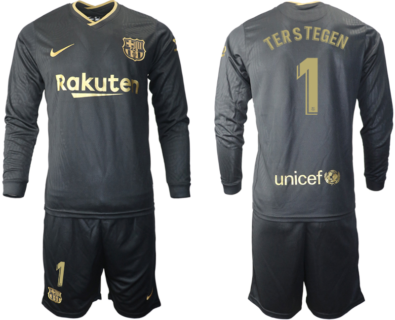 2020-21 Barcelona away 1# TERSTEGEN long sleeve soccer jerseys