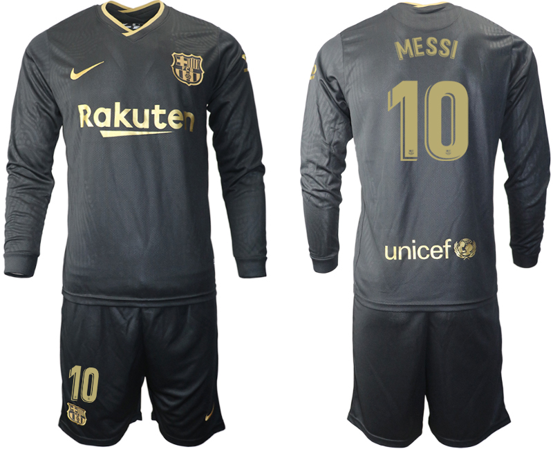 2020-21 Barcelona away 10# MESSI long sleeve soccer jerseys