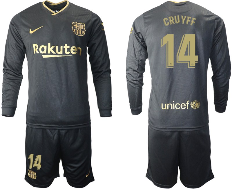 2020-21 Barcelona away 14# CRUYFF long sleeve soccer jerseys