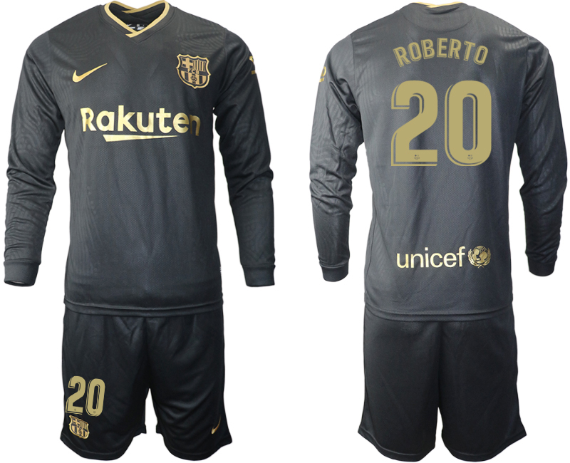 2020-21 Barcelona away 20# ROBERTO long sleeve soccer jerseys