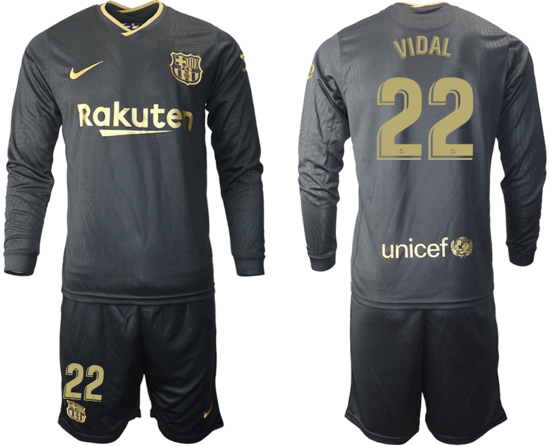 2020-21 Barcelona away 22# VIDAL long sleeve soccer jerseys