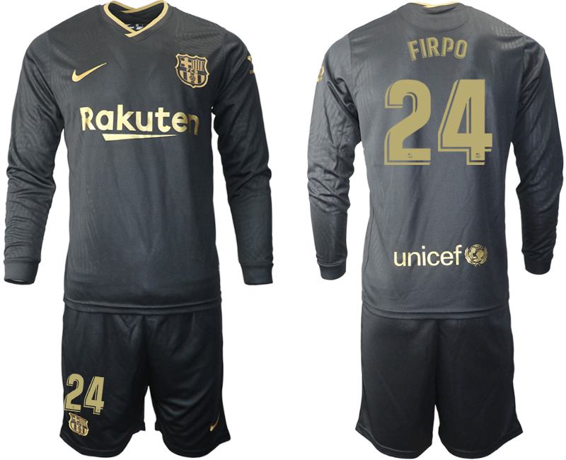 2020-21 Barcelona away 24# FIRPO long sleeve soccer jerseys