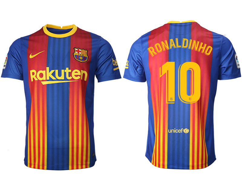 2020-21 Barcelona away aaa version 10# RONALDINHO soccer jerseys.