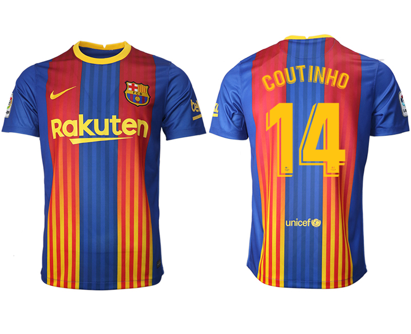 2020-21 Barcelona away aaa version 14# COUT INHO soccer jerseys.