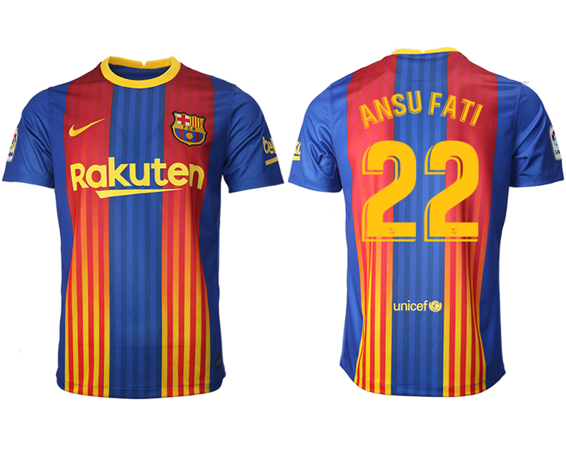 2020-21 Barcelona away aaa version 22# ANSU FATI soccer jerseys.